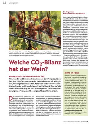 Artikel "Welche CO₂-Bilanz hat der Wein?" im Deutschen Weinmagazin
