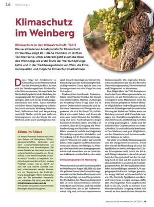 Artikel "Klimaschutz im Weinberg" im Deutschen Weinmagazin