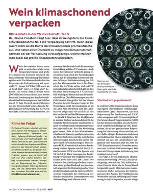 Artikel "Wein klimaschonend verpacken" im Deutschen Weinmagazin